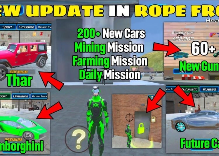 Rope frog ninja hero car vegas new update cars and guns | rope frog ninja hero new update 2.0.1