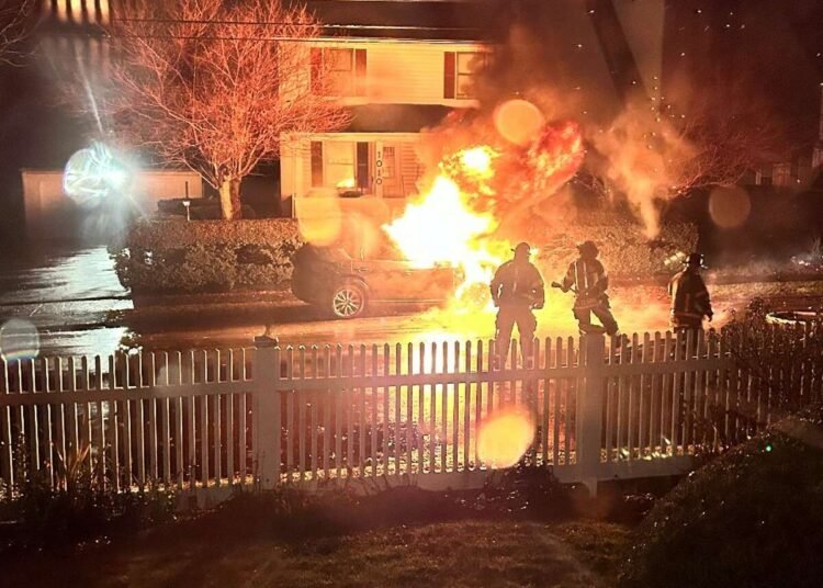Car stolen in Westport found ablaze in Bridgeport neighborhood