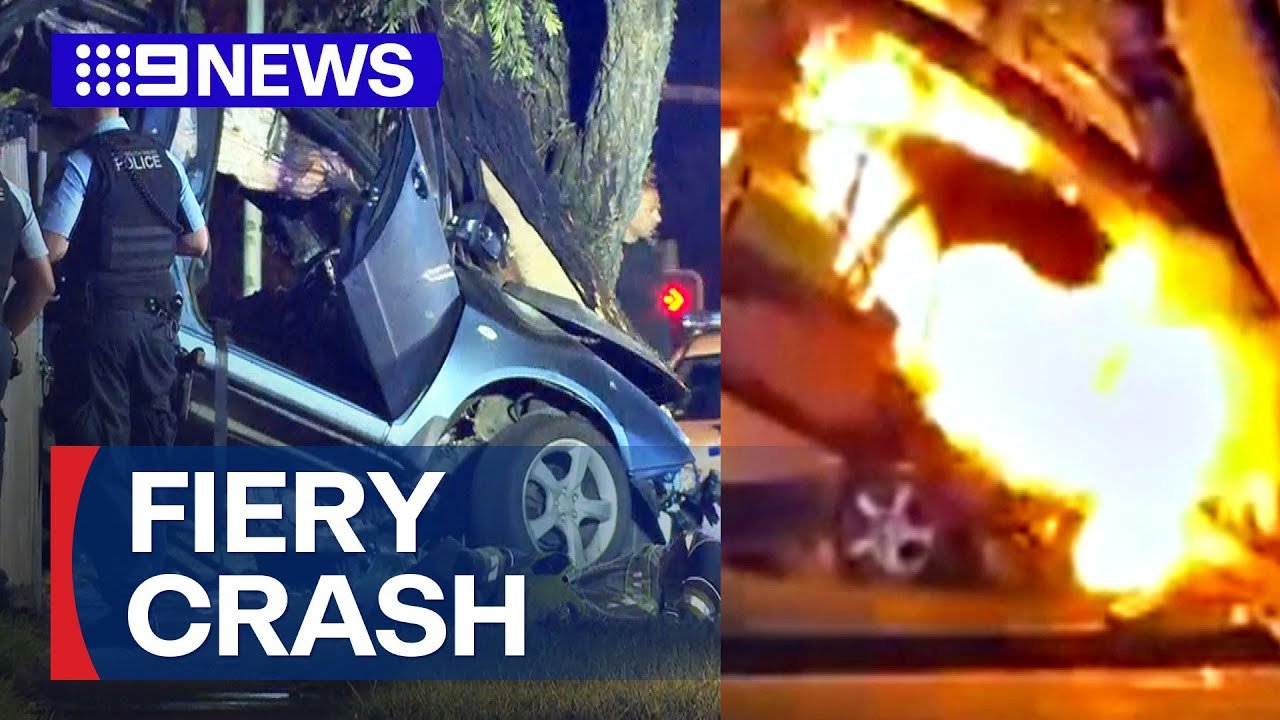 Car Bursts Into Flames After Crashing Into Tree 9 News Australia Dutchiee Cars Daily Car News 